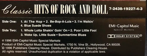 Various - Classic Hits Of Rock & Roll (Cass, Comp) (M)