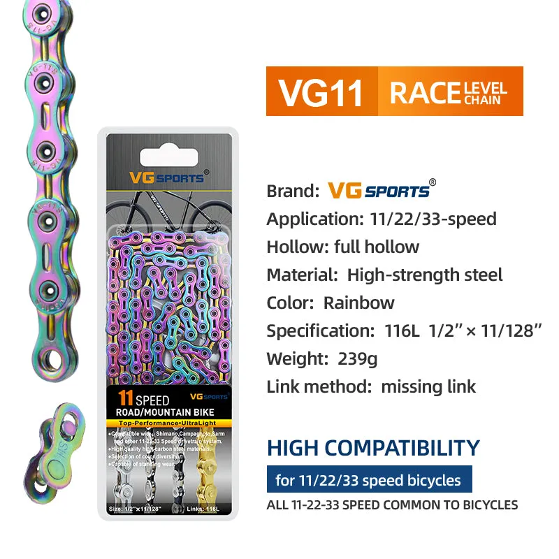 VG Sports Rainbow 8/9/10/11/12 Speed Bicycle Chain