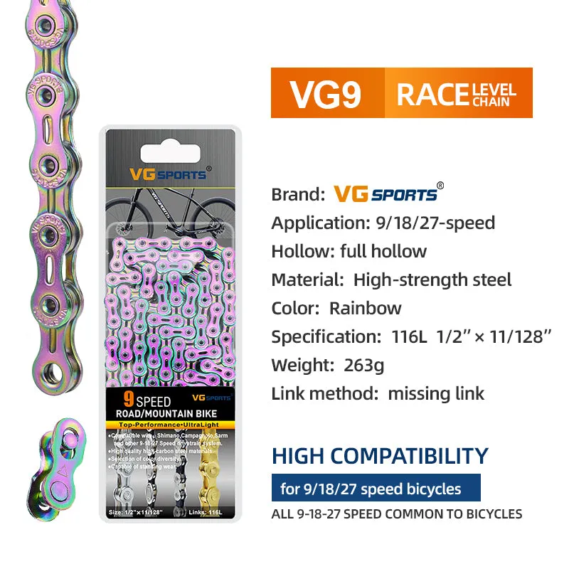 VG Sports Rainbow 8/9/10/11/12 Speed Bicycle Chain