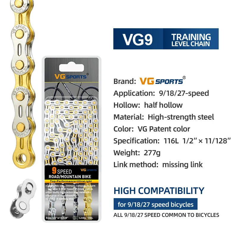 VG Sports VG-Patent-Color 8/9/10/11 Speed Bicycle Chain