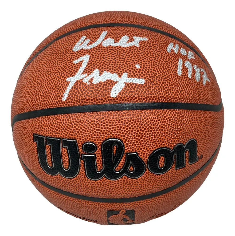 Walt Frazier New York Knicks Signed NBA Wilson I/O Basketball HOF 1987 BAS ITP