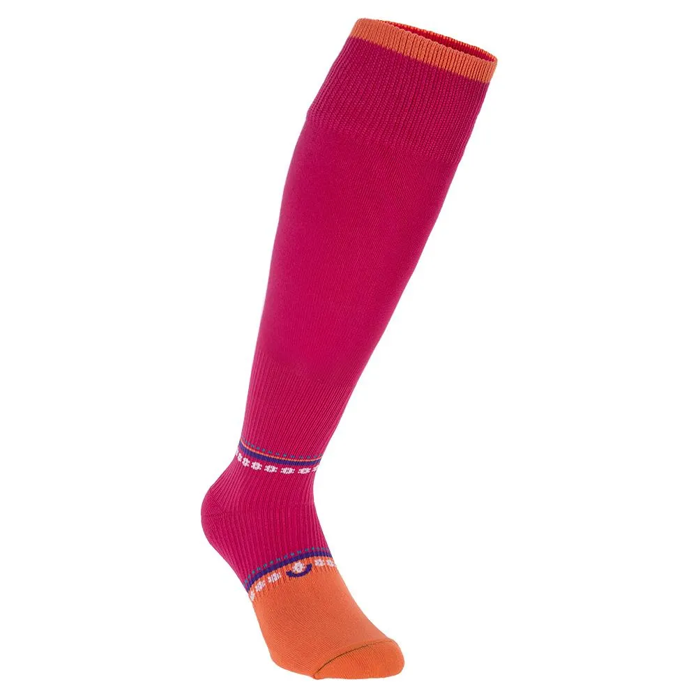 Women`s OTC Graduated Compression Tennis Socks Pink and Orange