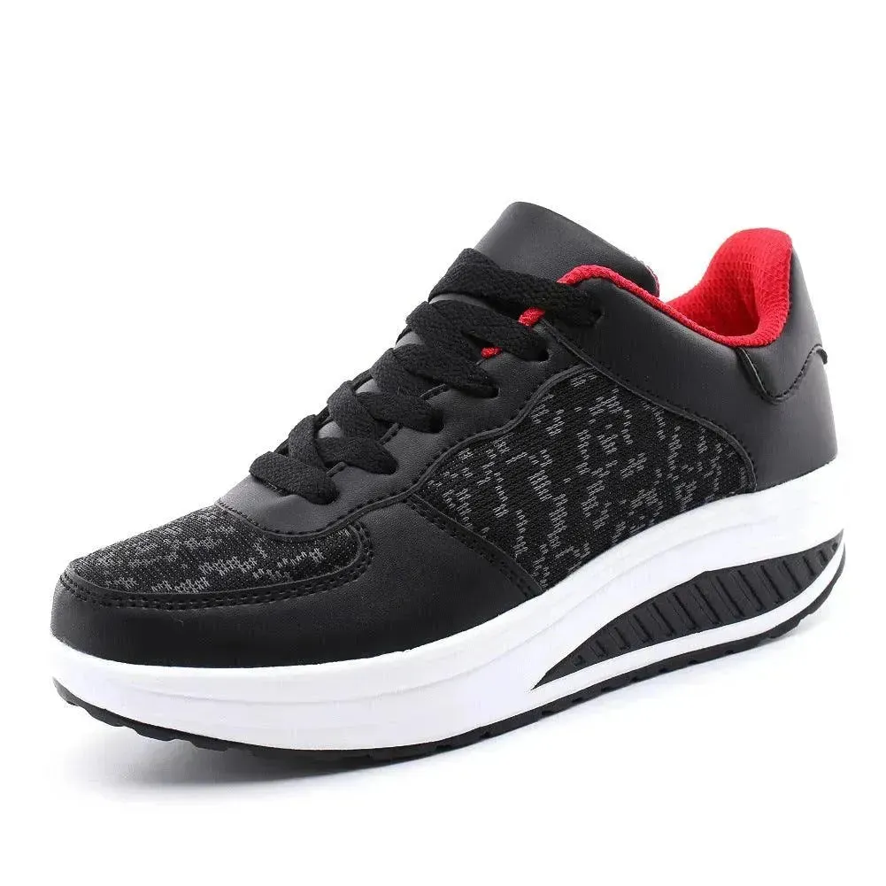 Women's Shoes, Flying Woven Leather Shoes, Sports Platform Shoes, Student Platform Shoes