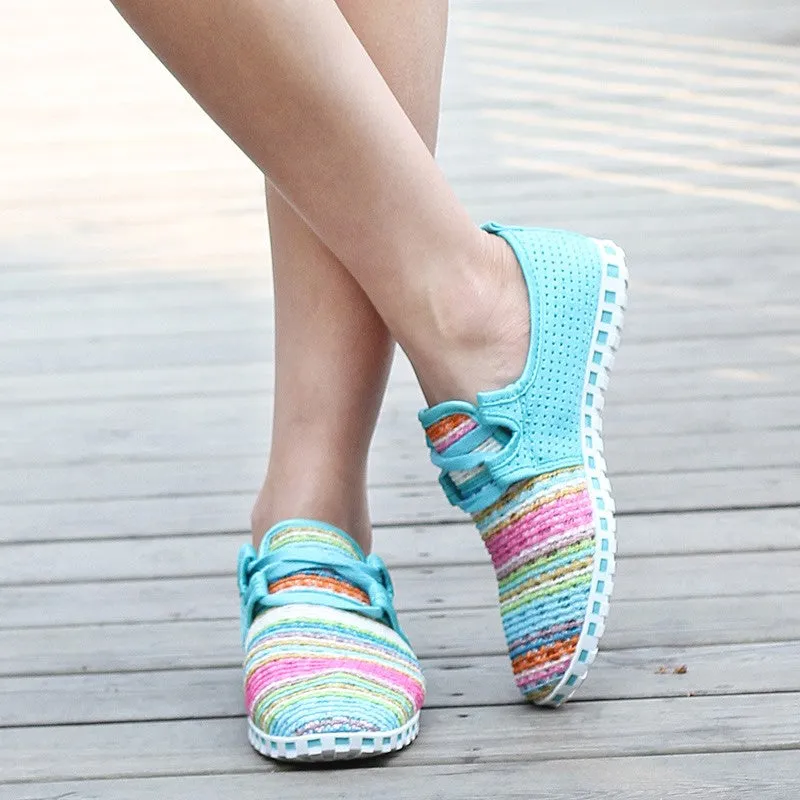 Women's summer breathable linen fabric fashion slip-on casual shoes