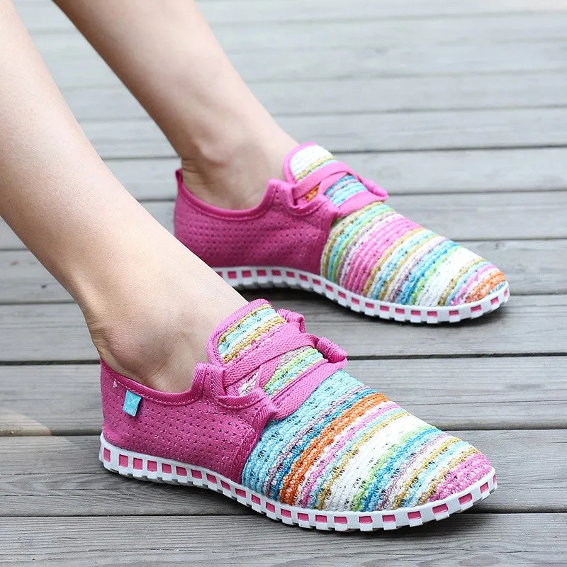 Women's summer breathable linen fabric fashion slip-on casual shoes