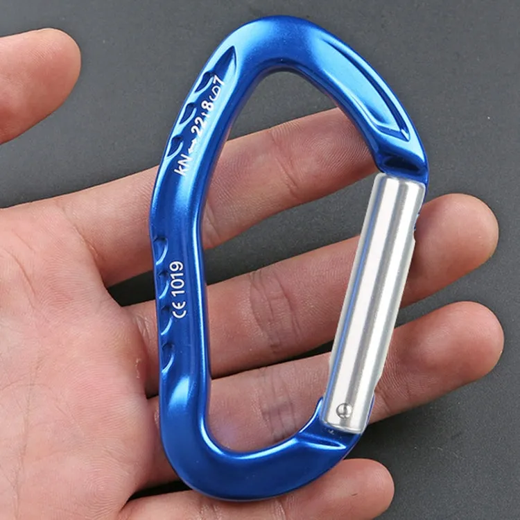 XINDA  22KN Rock Climbing  Straight Quickdraw Spring-loaded Gate Buckle Aluminum Carabiner(Blue)