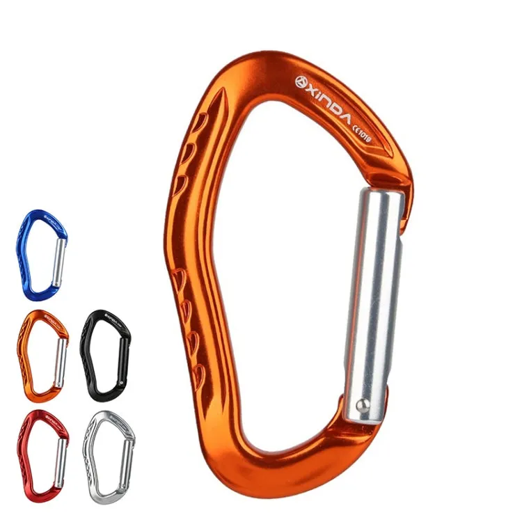 XINDA  22KN Rock Climbing  Straight Quickdraw Spring-loaded Gate Buckle Aluminum Carabiner(Blue)