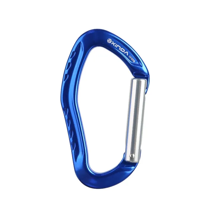 XINDA  22KN Rock Climbing  Straight Quickdraw Spring-loaded Gate Buckle Aluminum Carabiner(Blue)