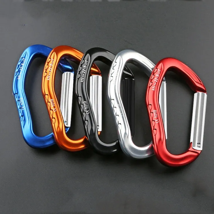 XINDA  22KN Rock Climbing  Straight Quickdraw Spring-loaded Gate Buckle Aluminum Carabiner(Orange)