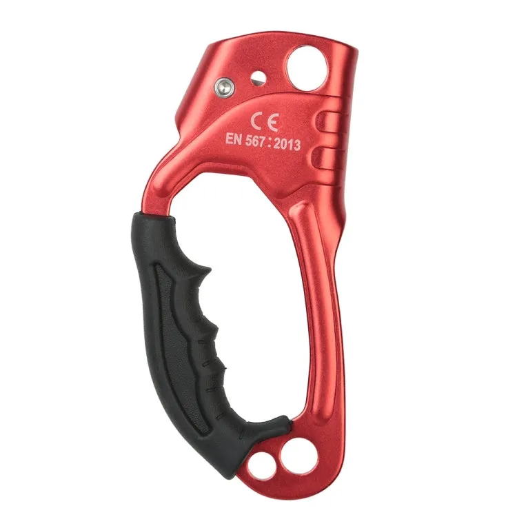 XINDA TP-8606 Outdoor Rock Climbing Aerial Work Anti-fall Handheld Rope Gripper for 8-12mm Diameter Rope left(Red)