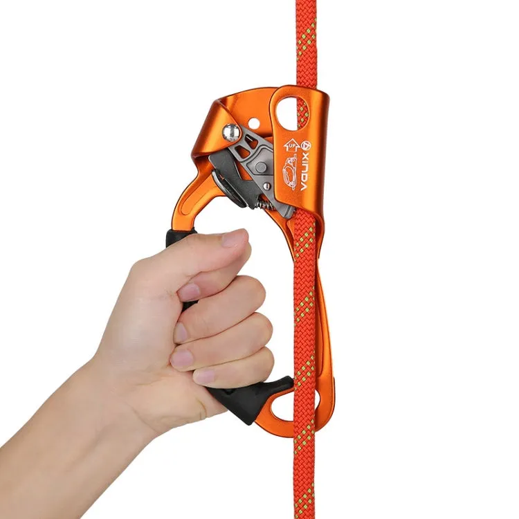 XINDA TP-8606 Outdoor Rock Climbing Aerial Work Anti-fall Handheld Rope Gripper for 8-12mm Diameter Rope left(Red)