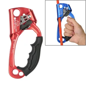 XINDA TP-8606 Outdoor Rock Climbing Aerial Work Anti-fall Handheld Rope Gripper for 8-12mm Diameter Rope Right(Red)