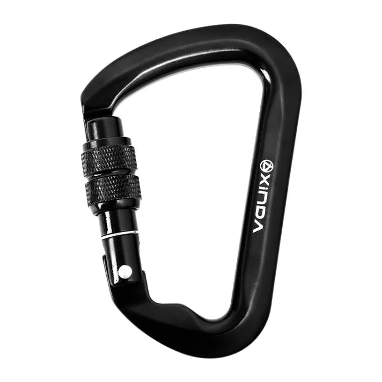 XINDA XD-8128 Outdoor Rock Climbing Load-bearing Carabiner Survive Kits, Color: Threaded-Black