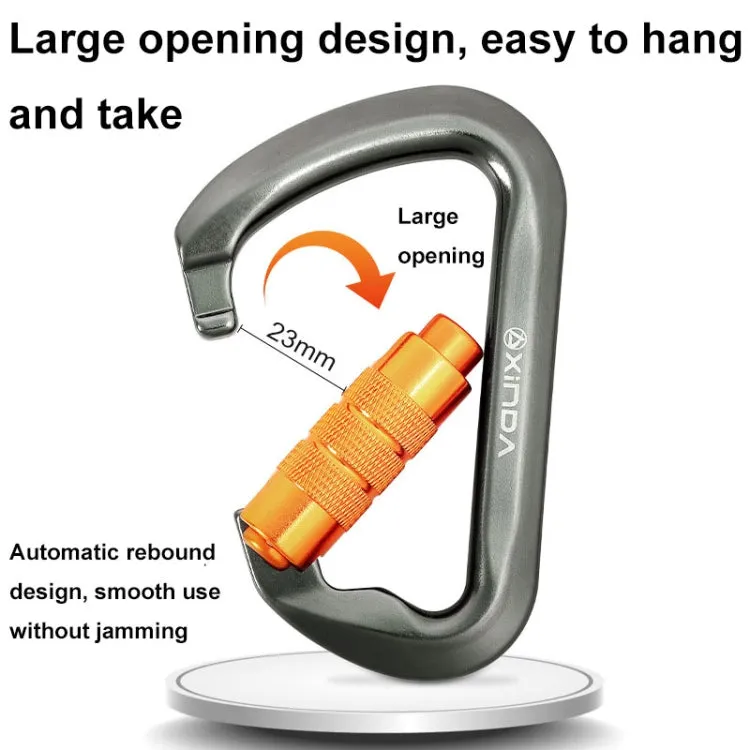 XINDA XD-8128 Outdoor Rock Climbing Load-bearing Carabiner Survive Kits, Color: Threaded-Gray