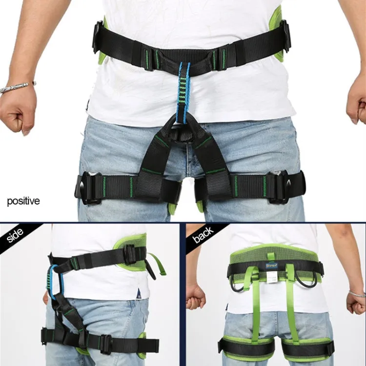 XINDA XDA9516 Outdoor Rock Climbing Polyester High-strength Wire Adjustable Downhill Whole Body Safety Belt(Black)