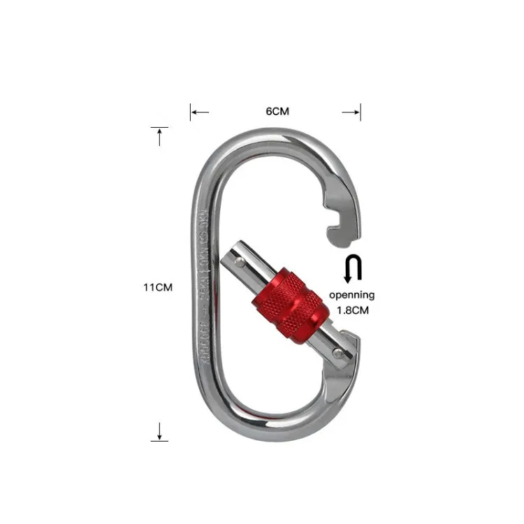 XINDA XDQ96068 Outdoor Equipment Climbing Main Lock Carabiner O-Shaped Steel Lock Wire Buckle Lock(Black)