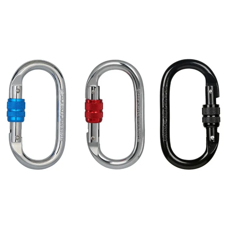 XINDA XDQ96068 Outdoor Equipment Climbing Main Lock Carabiner O-Shaped Steel Lock Wire Buckle Lock(Black)