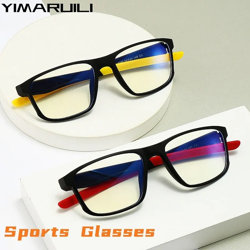 Yimaruili Unisex Full Rim Square Flexible Tr 90 Acetate Sports Eyeglasses Tr5780