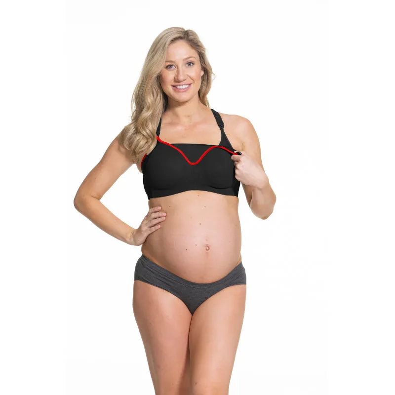 Zest Nursing Maternity Sports Bra Black - Cake