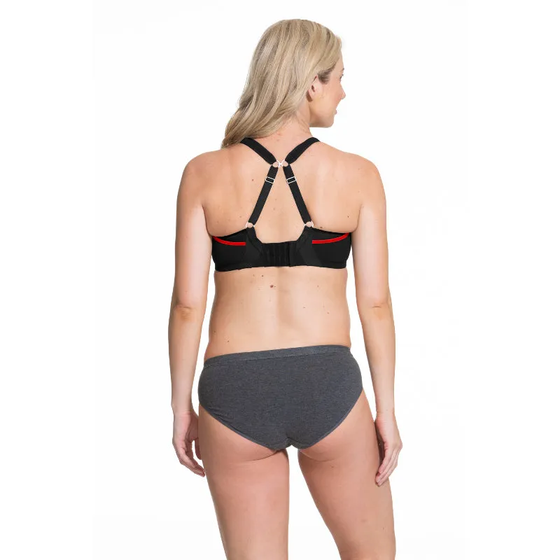 Zest Nursing Maternity Sports Bra Black - Cake